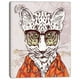 Hipster Drôle Léopard avec des Lunettes - Toile Animale Art Imprimer – image 2 sur 3