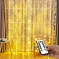 thumbnail image 1 of 3M USB 300 LED Curtain String Lights Flash Fairy Garland Remote Control For New Year Christmas Outdoor Wedding Home decor Color Usb Plug  Button Battery Cr2025, 1 of 7