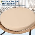 thumbnail image 5 of Soonbuy 3 Piece Outdoor Seating Acapulco Chair，Glass Top Side Table and 2 Chairs with Cushions PE Rattan All-Weather Patio Conversation Bistro Set for Patio Gardenet, 5 of 8