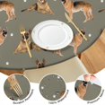 thumbnail image 4 of German Shepherd Dog and Footprint Round Fitted Tablecloth with Elastic Edge,Dining Table Cover Waterproof,Outdoor Round Tablecloth for Camping,Dining,Indoor and Outdoor, 4 of 7