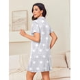 thumbnail image 5 of Ekouaer Nightgowns for Women Button Down Sleepshirt Short Sleeve Nightshirt Classic Soft Pajamas Nightdress, 5 of 7