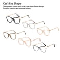 thumbnail image 4 of Minnieouse Gafas de ojo de gato a la moda, gafas antiluz azul para mujer, lentes acrílicos transparentes, montura grande, gafas para champán Type3 NO3, 4 of 6