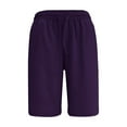 thumbnail image 4 of Huesdet Shorts for Women Casual Print High Waist Bermuda Shorts(Purple,M), 4 of 5