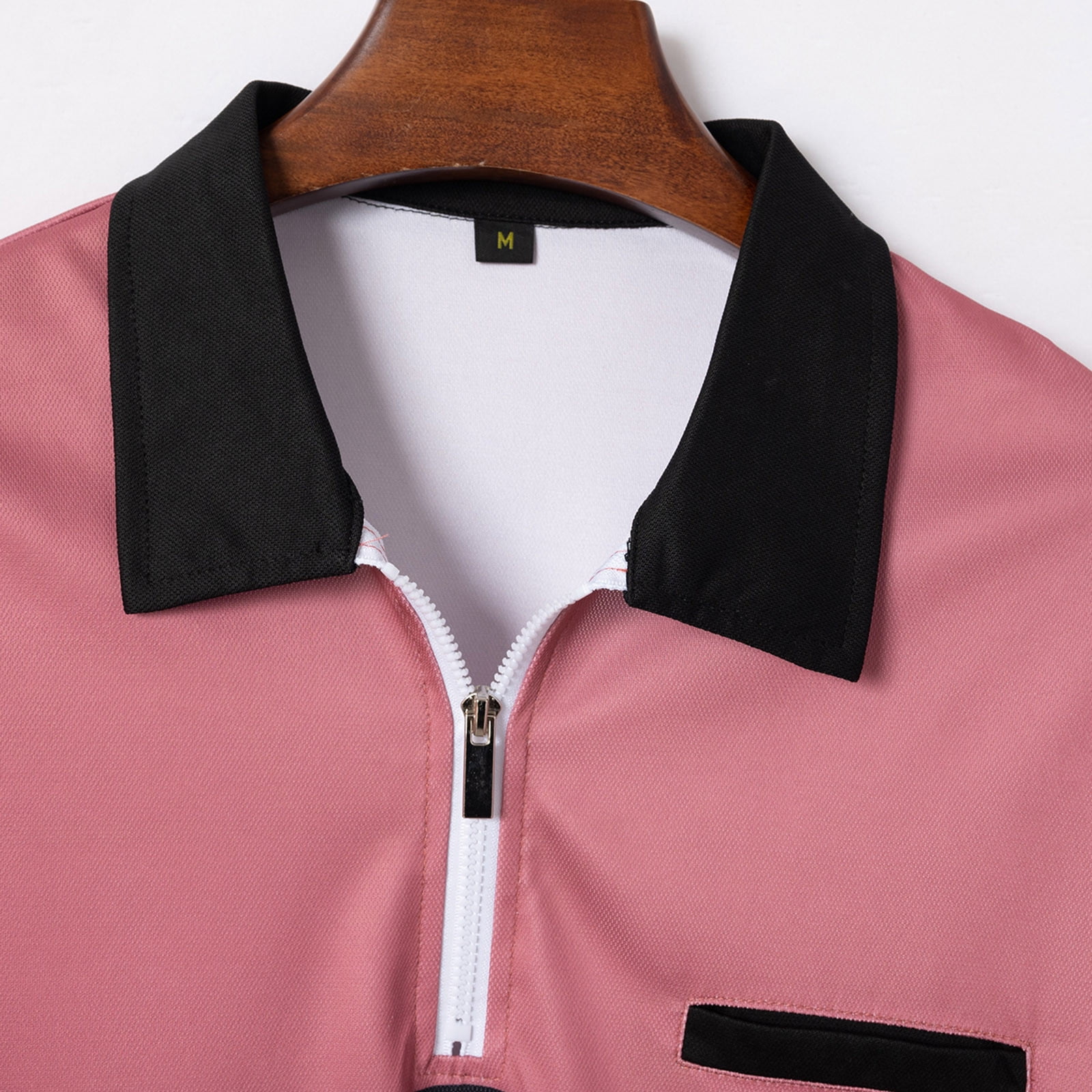 lcziwo Mens Polo Shirts Short Sleeve Zip Front,Men's Henley Shirts