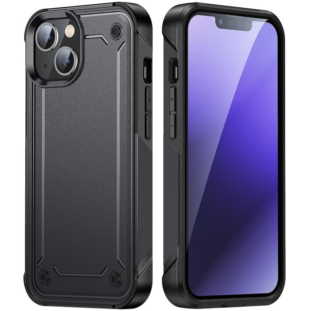 Funda para iPhone 14, doble capa de protección, a prueba de golpes, protección para pantalla y cámara.