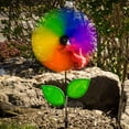 thumbnail image 3 of In the Breeze 2753 — Rainbow Sparkle Flower Spinner with Leaves, 12-inch — Colorful Mylar Wind Spinner for Gardens and Yards, 3 of 5