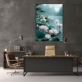 thumbnail image 6 of Mudket Framed,Botanical Canvas Wall Art,Ready to Hang,White Lotus Flower Mountain Lake Scenery Canvas Print,Zen Flower Wall Decor, for Bedroom Living Room Bathroom Decor - 12"L x 8"W, 6 of 10