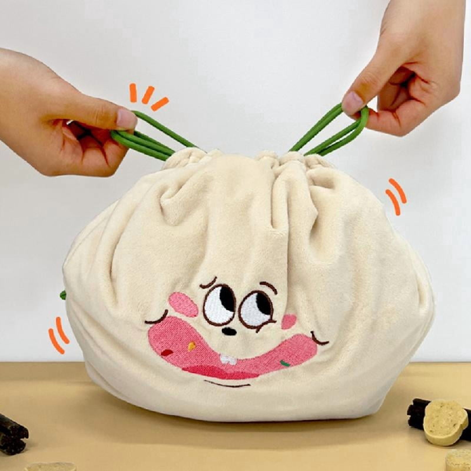 Dog Plush Toy Stuffed Treat Dispensing Shaomai Interactive Chew Toy Relieving Stress Shaomai Shape