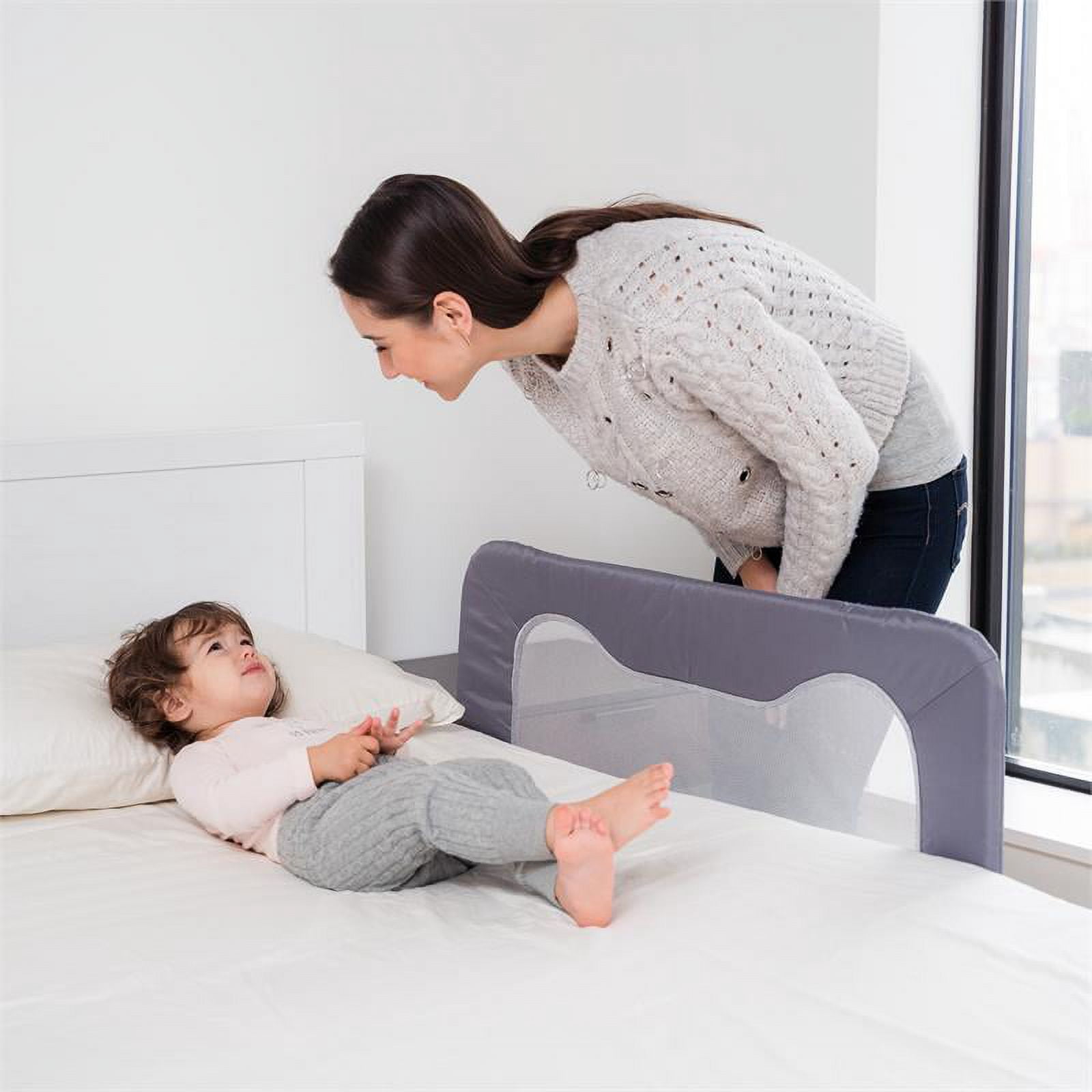 TotCraft Cecily 3 ft. Toddler Bed Rail for All Bed Size - Grey