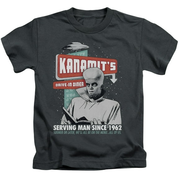 Twilight Zone Kanamits Diner Youth 18/1 T-Shirt Charcoal