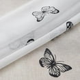 thumbnail image 3 of Flowpartex White Sheer Curtain Panels Black Butterfly Floral Pattern Design Drapes 84"L×52"W, Spring Girls Kids Bedroom Window Curtains Light Filtering Rod Pocket Top Drapery, Set of 2, 3 of 6