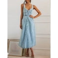 thumbnail image 3 of Women'S Strap Maxi Denim Dress Summer Sleeveless Halter Bodycon Maxi Dresses Light Blue XXL, 3 of 7