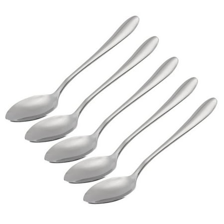 

5pcs Universal Home Kitchen Stainless Steel Silver Tea Spoon Flatware proof