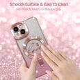 thumbnail image 5 of Magnetic Case  for iPhone 15 Plus Glitter Case Luxury Plating Love Heart Compatible with MagSafe Clear Case with Camera Protector Protection Shockproof Cover for Women Girls-Pink, 5 of 12