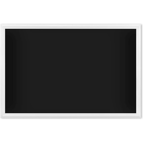 U Brands Magnetic Chalkboard, 30 x 20 Inches, White Wood Frame (2073U00-01), Black
