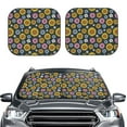 thumbnail image 2 of Xecao Colorful Sunflowers for Foldable Car Sun Shades (2-Pack) offer sun protection with an easy-fold design for convenient windshield shading., 2 of 7