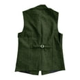 thumbnail image 5 of BVOFAR Mens Herringbone Wool Blend Vest Suit Business Tweed High Collar Waistcoats Slim Fit Button Up Vests Office Work Tops for Banquet Prom Green XS, 5 of 5