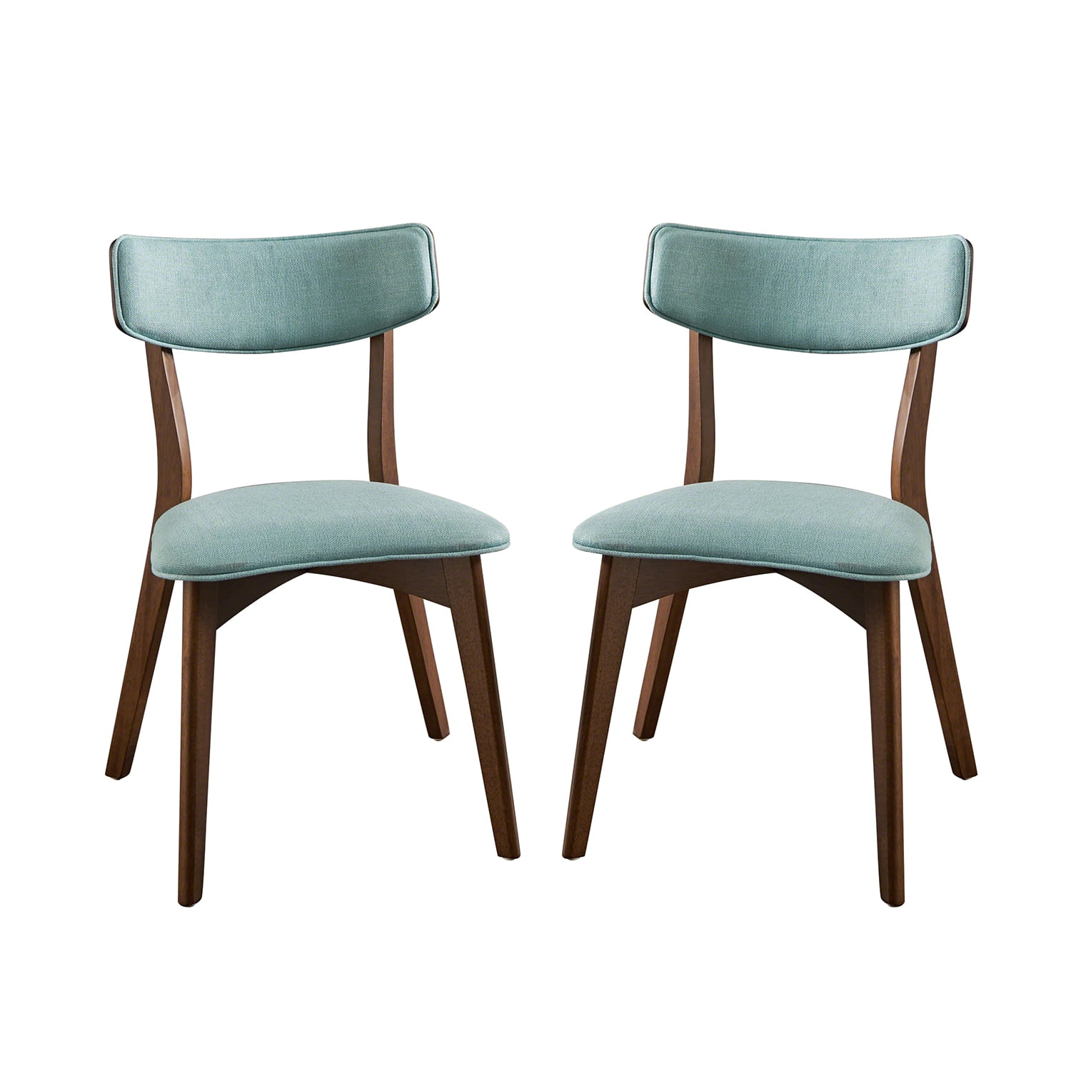 Kadyn Mid-Century Modern Fabric Dining Chairs, Upholstered Fabric Dining Chairs with Back, Indoor Kitchen Chair for Dinning Room, 2-Pcs Set, Mint