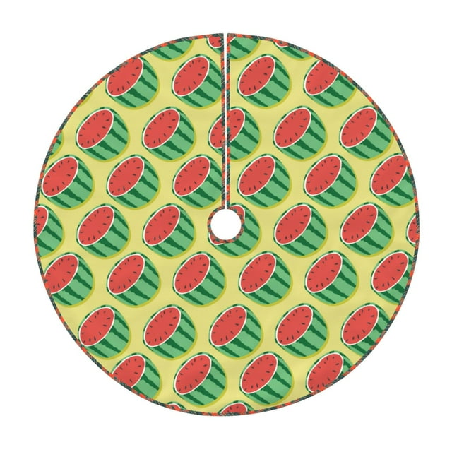 Fotbe Summer Watermelon Pattern Christmas Tree Skirt, Tree Skirts Plush Christmas Decorations, Christmas Tree Skirts Xmas Decorations Holiday Party Decor-36"