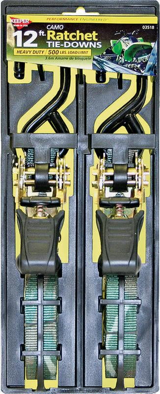 Keeper 03518 Ratchet Tie Down, 500 lb, 12 ft L x 1 in W, Polyester ...