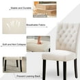 thumbnail image 5 of Foredo Velvet Dining Chairs, Modern Upholstered Dining Room Chair, Side Chairs with Button Tufting and Nailhead Trim for Kitchen Dining Room, Set of 2, Beige, 5 of 9