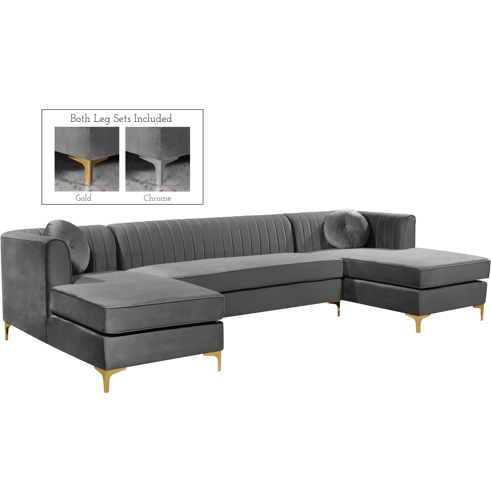 Meridian Furniture Inc Graham Upholstered Sectional Sofa