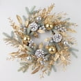 thumbnail image 4 of Artificial Christmas Wreath Branch Rattan Golden Garland Front Door Hanging Wall Indoor Outdoor Christmas Ornament Decorations, 4 of 5