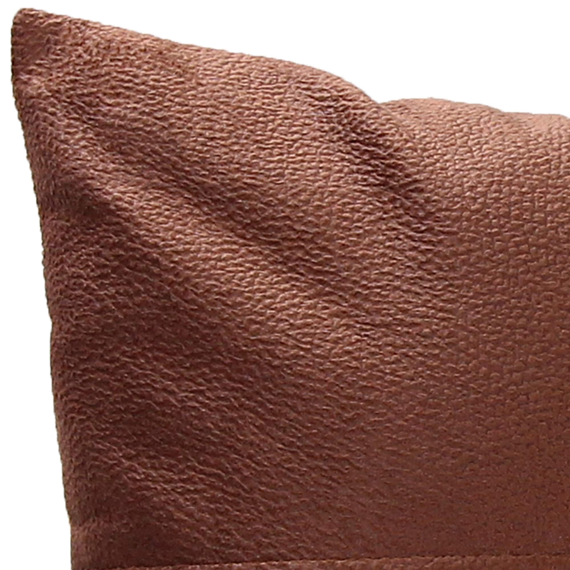 Jordan Manufacturing 20" x 20" Cinnamon Solid Square Reversible Decorative Throw Pillow with Front Button