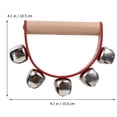 thumbnail image 4 of 5pcs Sleigh Bell Xmas Handle Bells Instrument Musical Shaking Wooden Handbell, 4 of 8