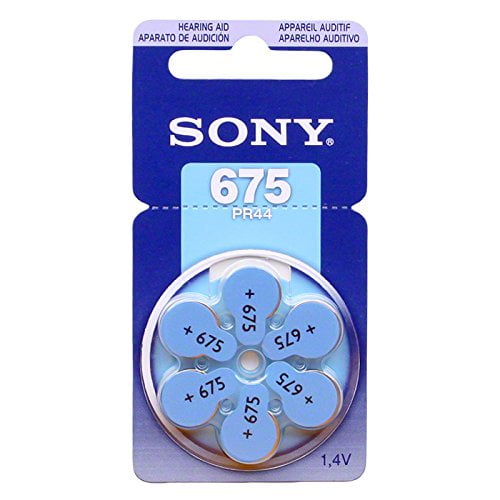 SONY Zinc Air Hearing Aid Batteries Size 675, 1.45 Volt (180 Cell