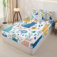 thumbnail image 2 of Homewish Cute Cat Animal Zipper Twin Comforter Sets with Fitted Sheet and 2 Pillowcases for Kids, Flower Leaf Plant Zipper Bedding Set, Polka Dots Reversible, 4pcs, 2 of 6