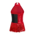 thumbnail image 4 of Doomiva Lyrical Dance Outfits for Girls Rumba Samba Jazz Latin Dance Dress 6-16 Years Red 6, 4 of 5