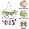 thumbnail image 2 of SKYSONIC Independence Day Gnome Welcome Sign Front Door Decor Round Door Hanging Sign Porch Decorations for Farmhouse Summer Holiday Fall Halloween Christmas - 12x12 inch, 2 of 7