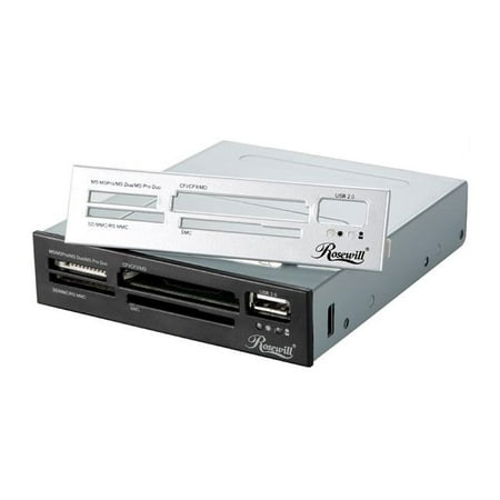 Plate Card Readers Rosewill RCR-IC001 USB 2.0 3.5-Inch Internal Card Reader with USB Port/Extra Silver Face Plate (RCR-IC001) ()