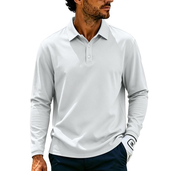 Men's Polo Shirt Long Sleeve Golf Shirts Lightweight UPF 50 Sun Protection Cool Shirts for Men Work Fishing Outdoor