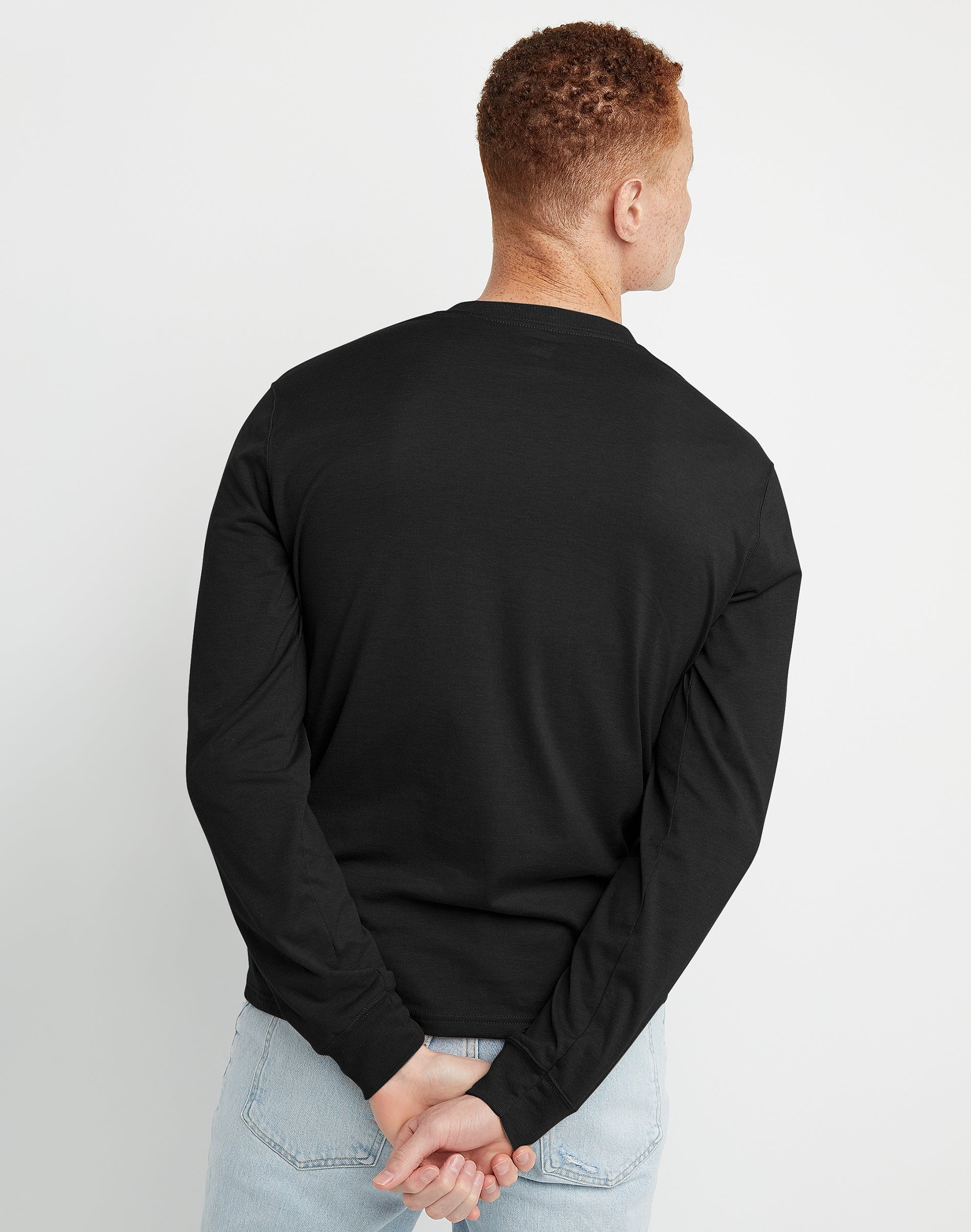 Hanes Originals Mens Ringspun Cotton Three Button Long Sleeve Henley Shirt, Sizes S-3XL