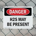 thumbnail image 5 of (2 Pack) H2S May Be Present OSHA Danger Sign 14 Inch X 10 Inch Indoor / Outdoor Rust-Free Aluminum Metal Signs for Workplace, Workshop, and Construction Site, Made in the USA, 5 of 8