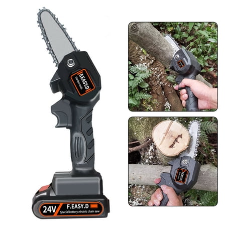 Lithium Electric Saw Woodworking Electric Chainsaw Handheld Wood Cutter Saw 10cm Saw Board Electric Chainsaw Mini Chain Saw Rechargeable with 1 Batteries Portable Power Motor Cordless Speed Adjustable