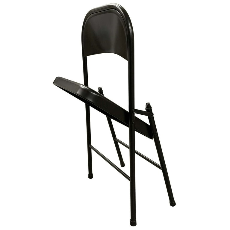 Metal Folding Chair 4 Pack in Black Plastic Development Group