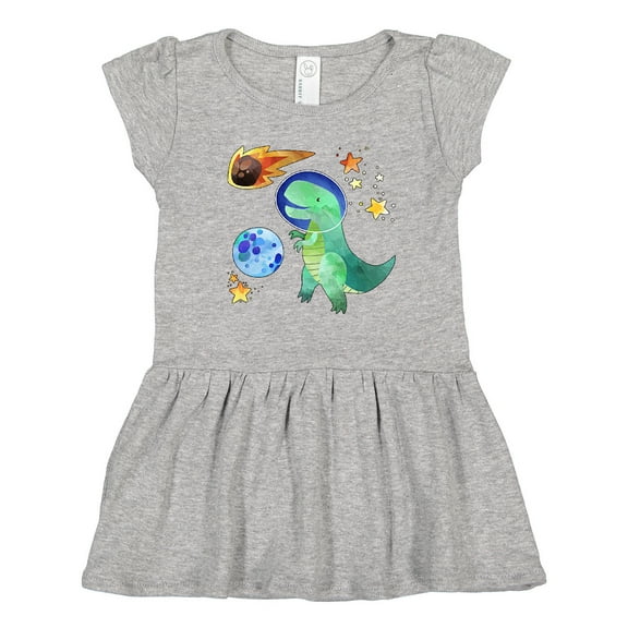 Inktastic Tyrannosaurus Rex vs. Meteor Fun Space Dinosaur Girls Toddler Dress