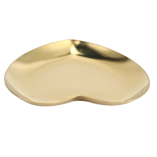 Bandeja de almacenamiento en forma de corazón, bandeja de almacenamiento en forma de corazón, bandeja de almacenamiento pequeña de acero inoxidable, bandeja decorativa con acabado de lujo