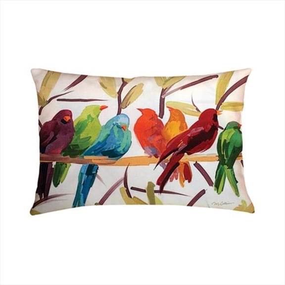 Flocked Together Birds Climaweave Pillow Digitally Printed 24 X 18 in.