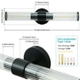 thumbnail image 2 of Deyidn 19.84" Black Modern Wall Sconce - 2-Light Dimmable Bathroom Vanity Light with Threaded Glass Shade, 2 of 5