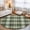 Green, variant on Blue Plaid Washable Area Rug 8 x 10 ft Rustic Farmhouse Soft Non Slip Rugs Stain Repellent Indoor Felt Carpet for Living Dining Room Bedroom Home Office