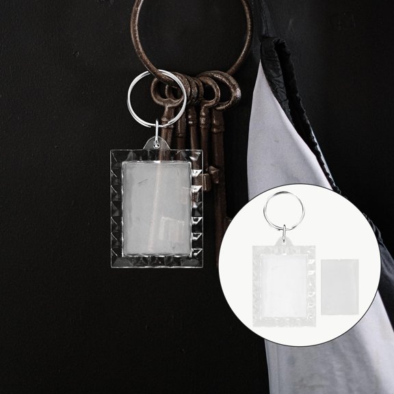 WRITWAA 24-Pack Clear Acrylic Photo Frame Keychains, 1.6x2x0.1in, Picture Frame Accessories for Friends and Everyday Use