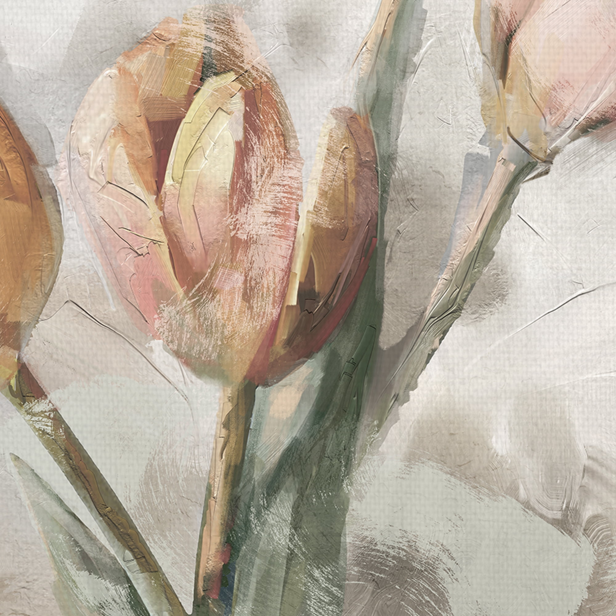 Masterpiece Art Gallery Simply Spring Peach Tulips by Studio Arts Canvas Art Print