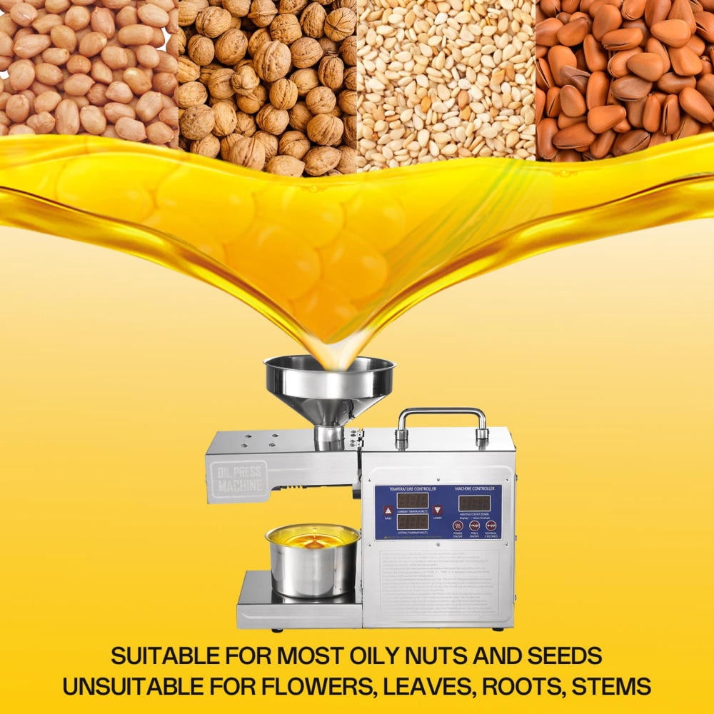 820W Automatic Oil Press Machine with Temperature Control Hot Press Extractor for Flaxseeds Rapeseed