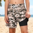 thumbnail image 2 of Zpanxa Boys Polyester Shorts Print Pattern with Double Layer Pockets Elastic Waistband Beach Sports Shorts 5 Years, 2 of 7