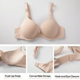 thumbnail image 5 of Women's Push Up Tshirt Seamless Full Coverage Padded Underwire Bra, 5 of 5