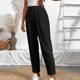 thumbnail image 3 of Pantalones elásticos de la cintura para las mujeres verde oliva cordón sólido bolsillo Jogger longitud completa, 3 of 5